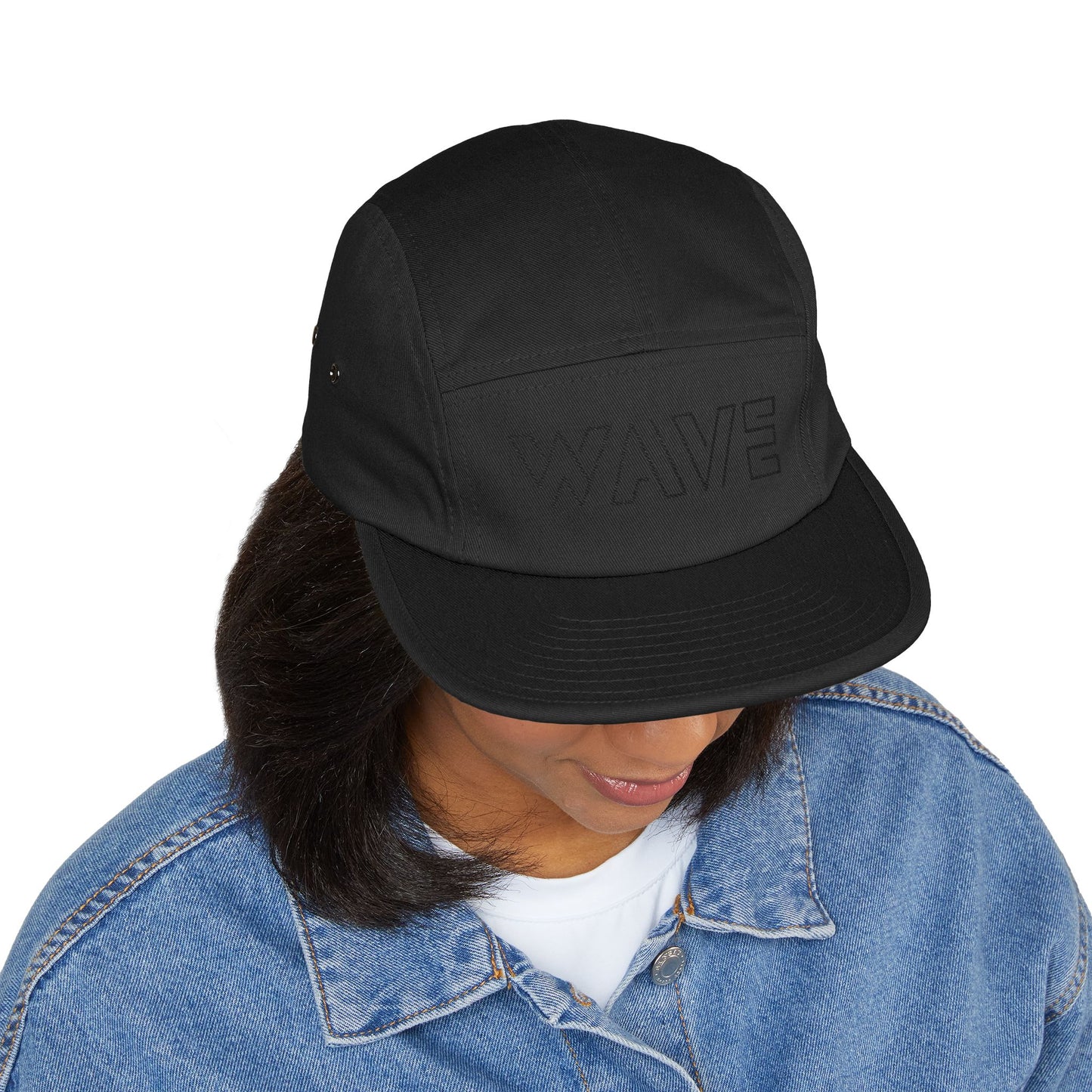 Wave Embroidered 5-Panel Hat