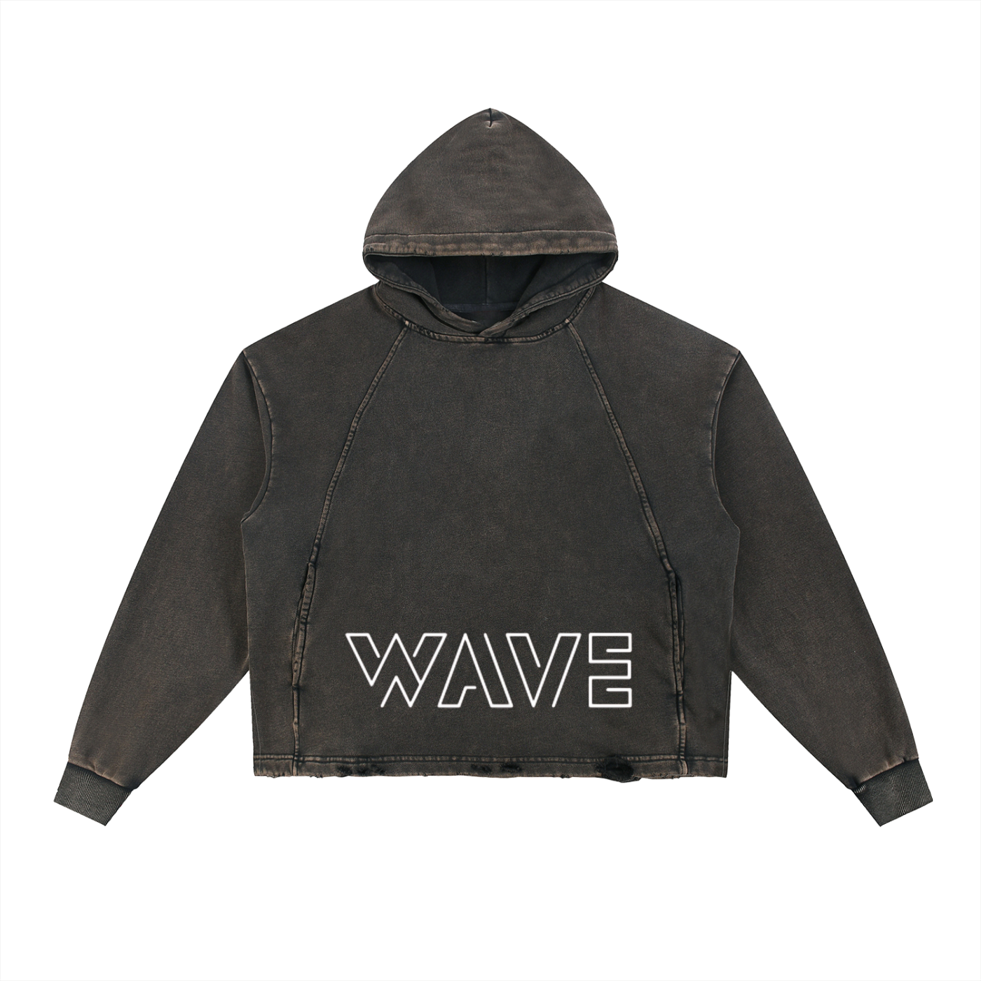 Vintage Washed Frayed-Hem Hoodie