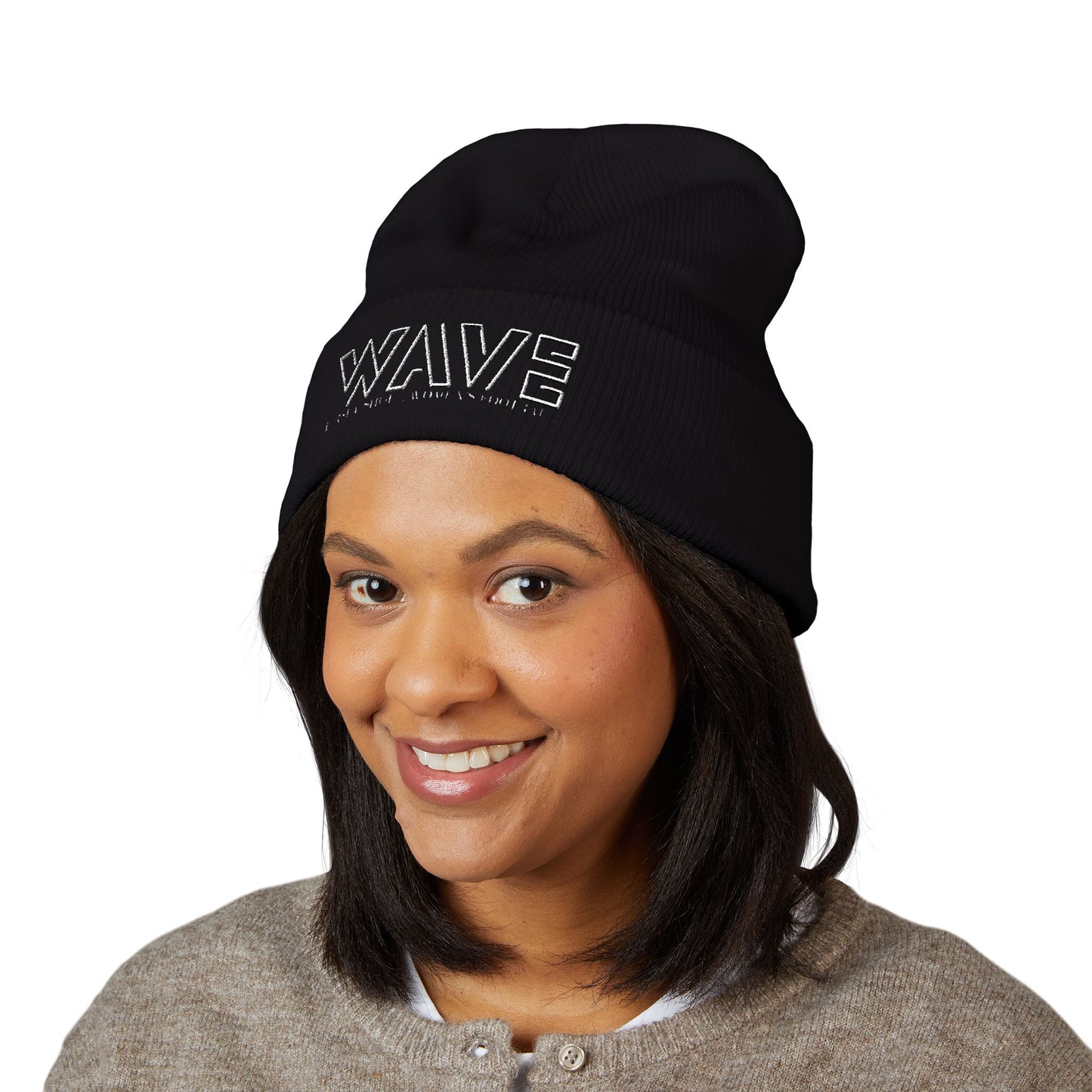 Embroidered Classic Cuffed Beanie — Cozy Everyday Knit Hat