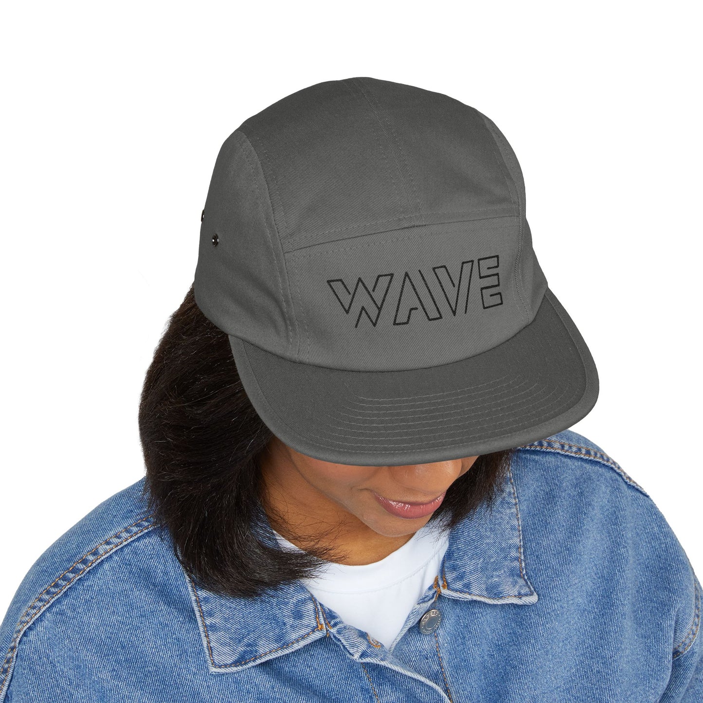 Wave Embroidered 5-Panel Hat