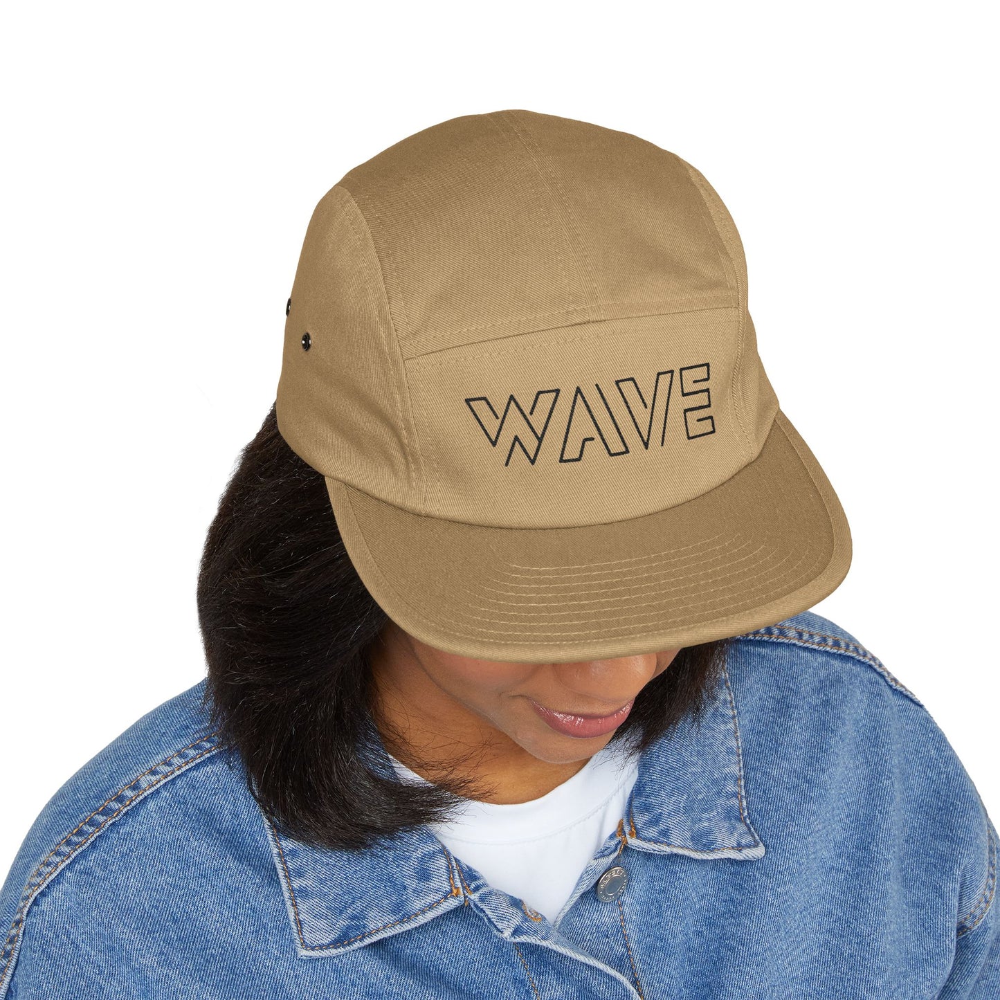 Wave Embroidered 5-Panel Hat