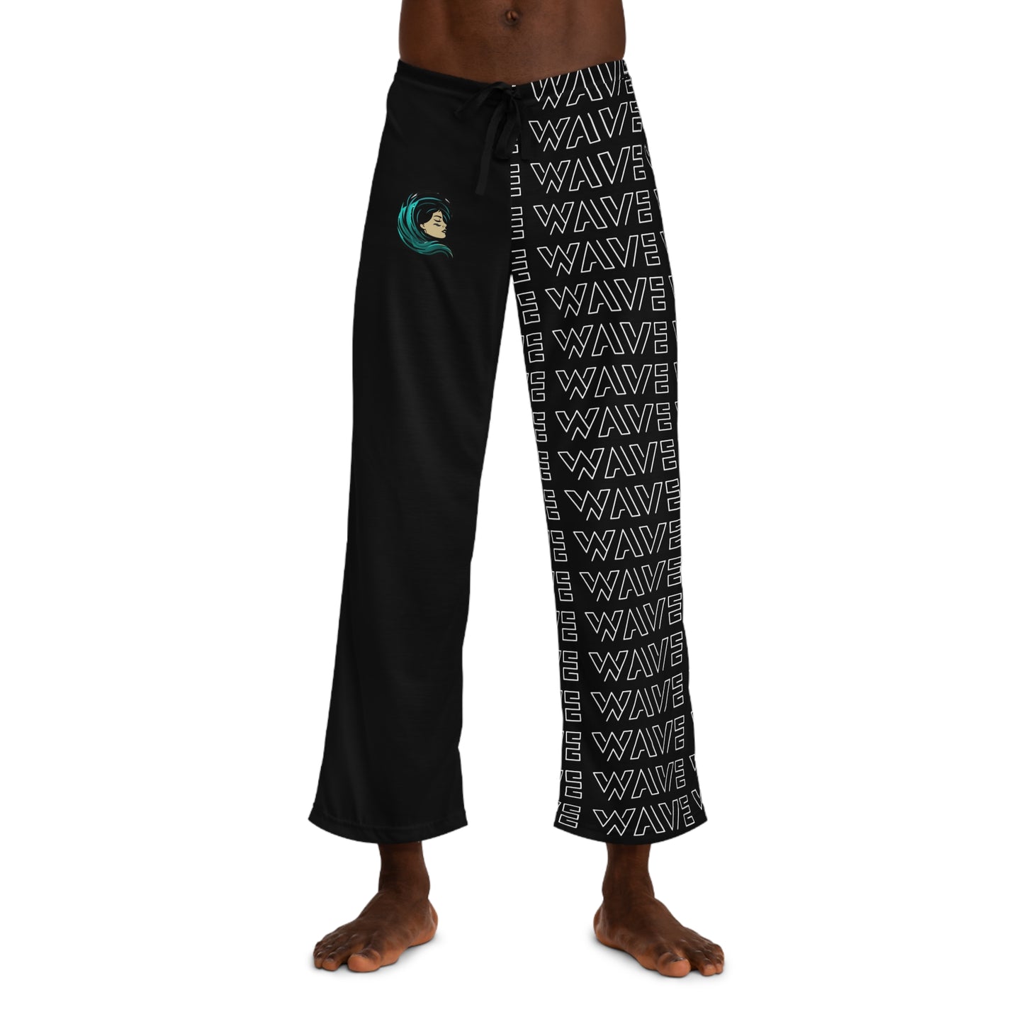 Men's Wave Graphic Pajama Pants - Relaxed Fit for Cozy Nights