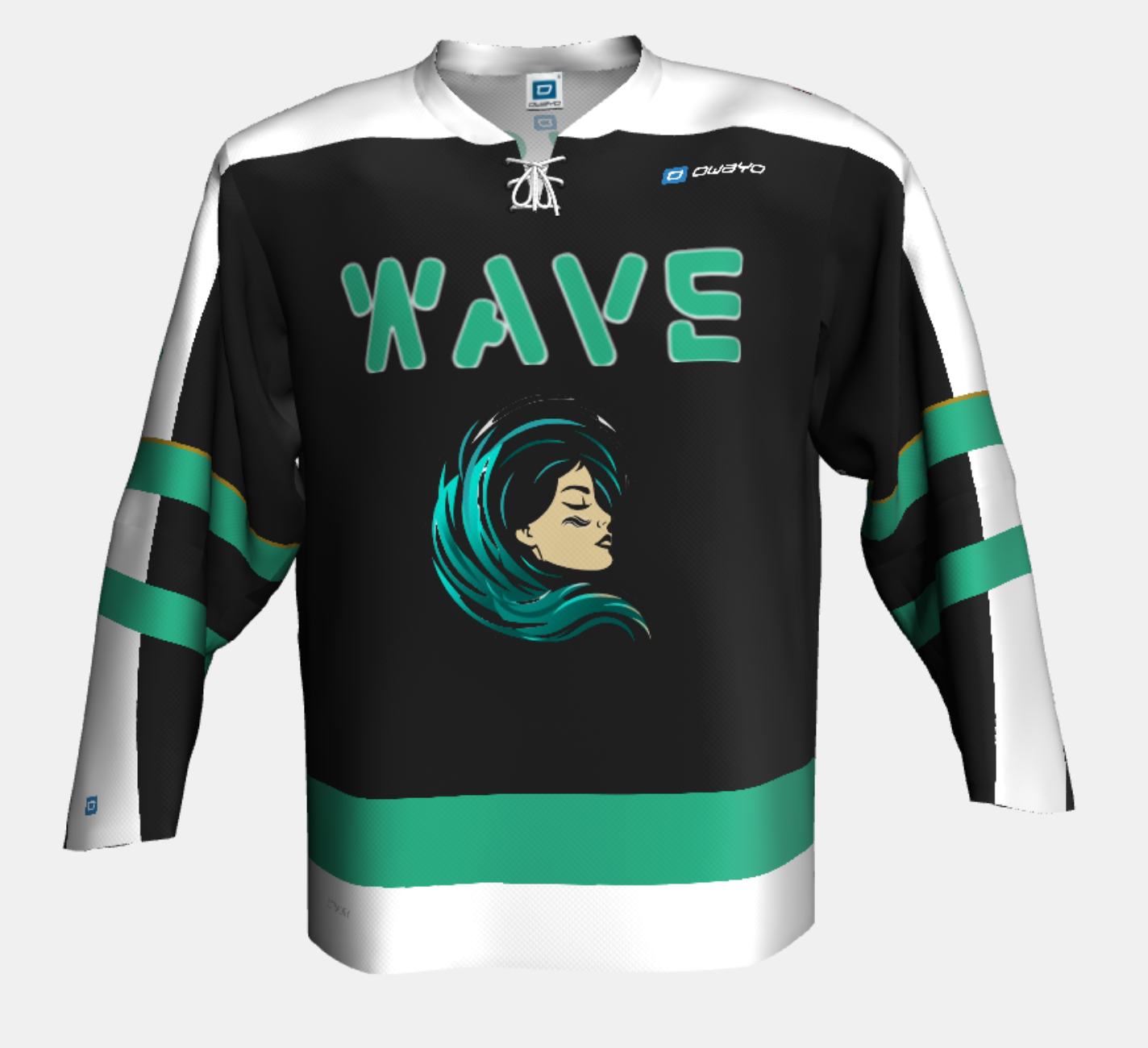 WAVE LACED V-NECK HOCKEY JERSEY (Customizable)