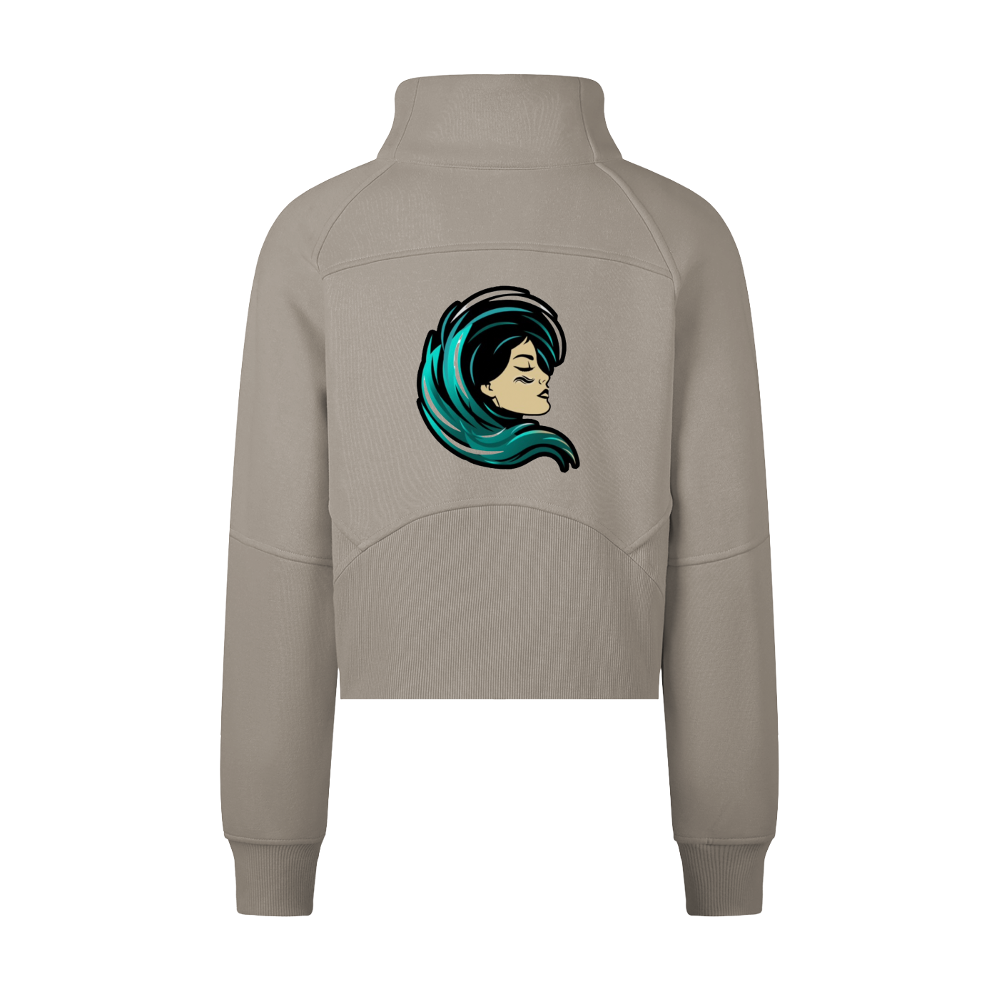 Cropped Half-Zip Sweatshirt